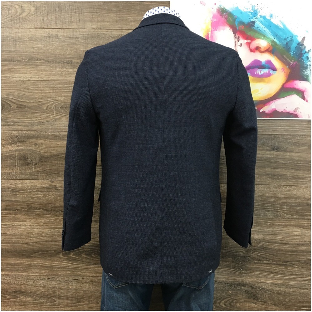 TOMMY HILFIGER Mens Blazer Sport Coat Casual Jacket Size 40L Hopsack Wool Suit‎ - Picture 11 of 12